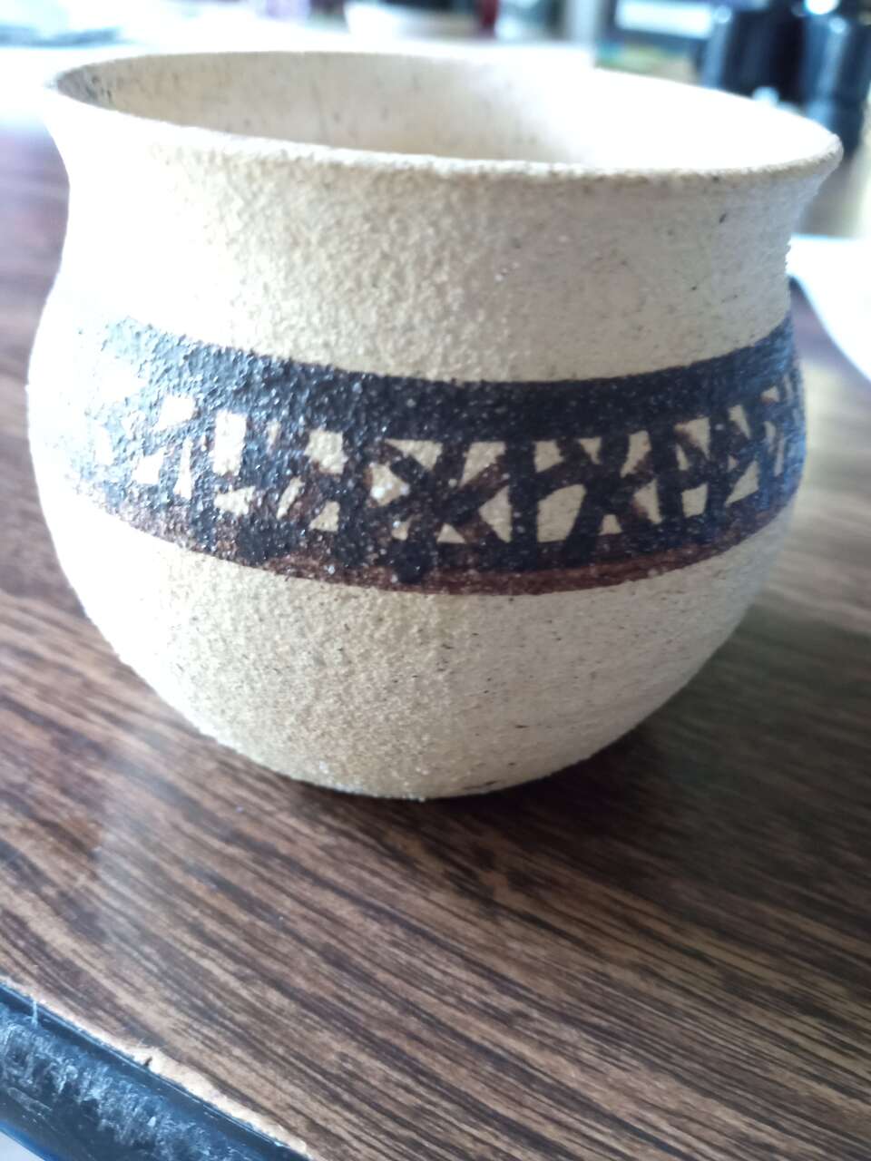 Small handmade Native American style signed pottery