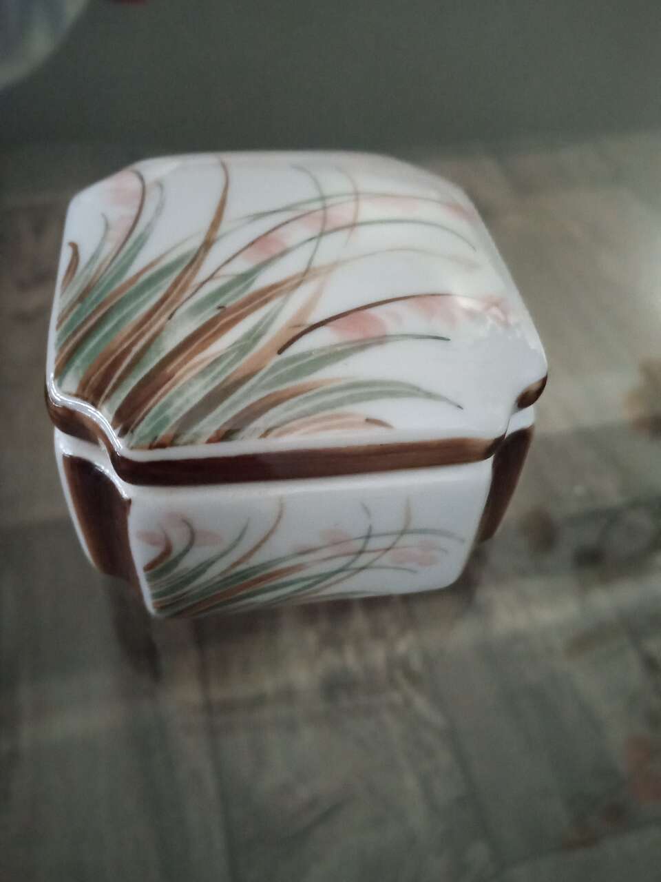Small trinket or jewelry box hand painted