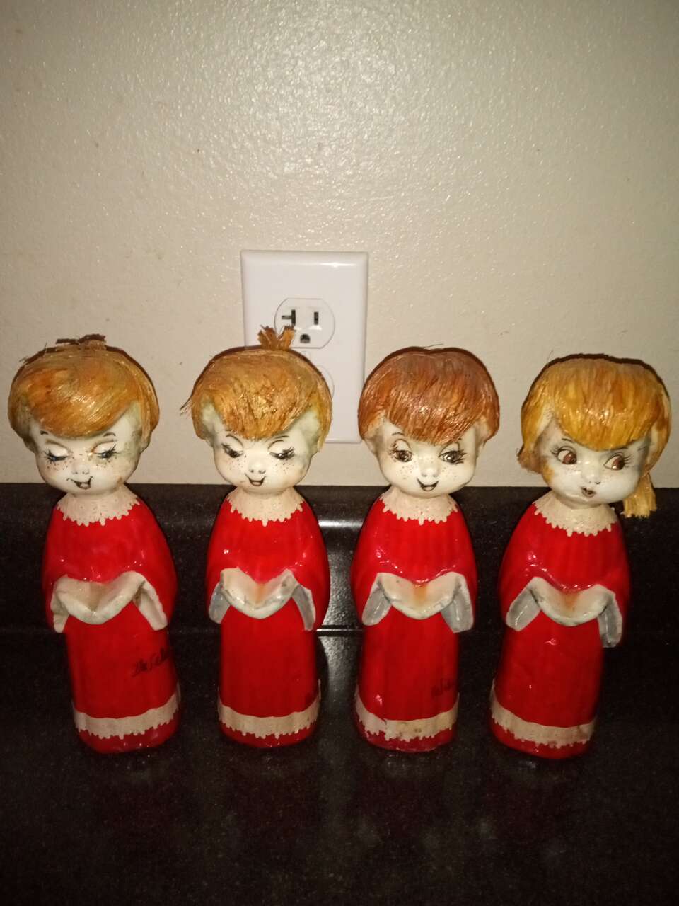 Vintage set of choir dolls paper mache by Mexican artist De Sala  decor