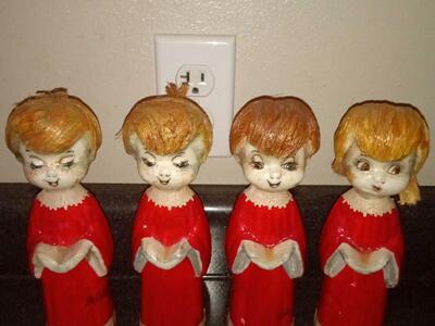 Vintage set of choir dolls paper mache by Mexican artist De Sala decor