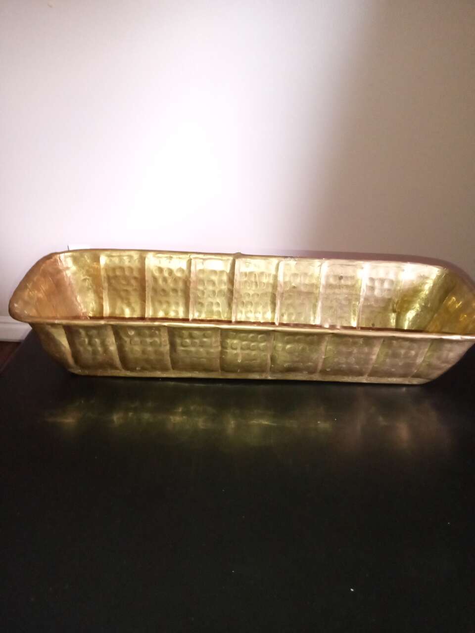 Vintage Hammered brass planter