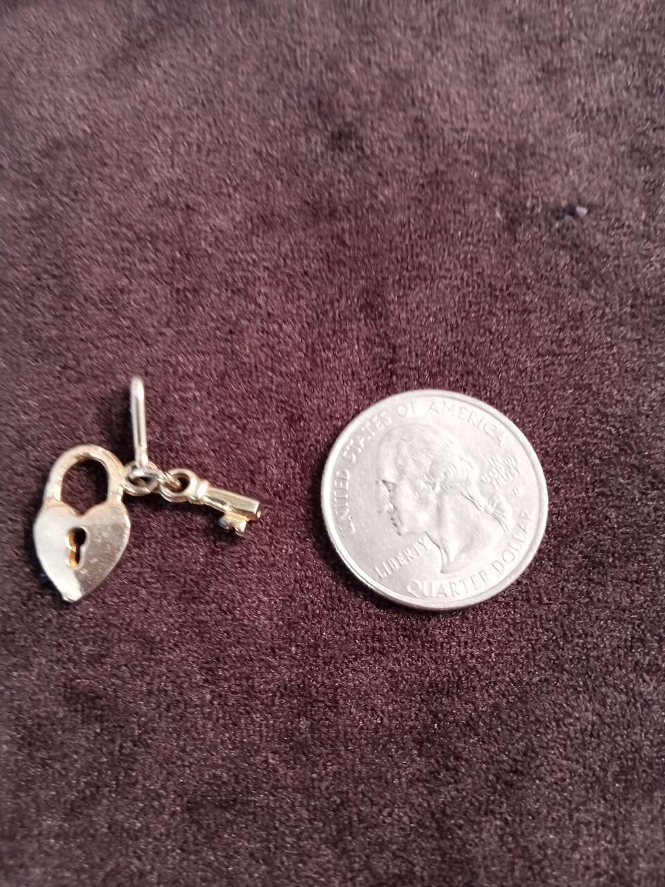 Valentine Heart lock with key charm pendant the key to my heart for  vintage 50's or 60's