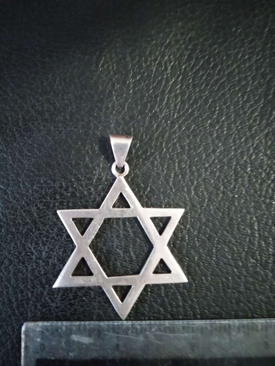 Very Large vintage sterling silver star of David necklace  late 50's early 60's around 3 inches by 3 inches