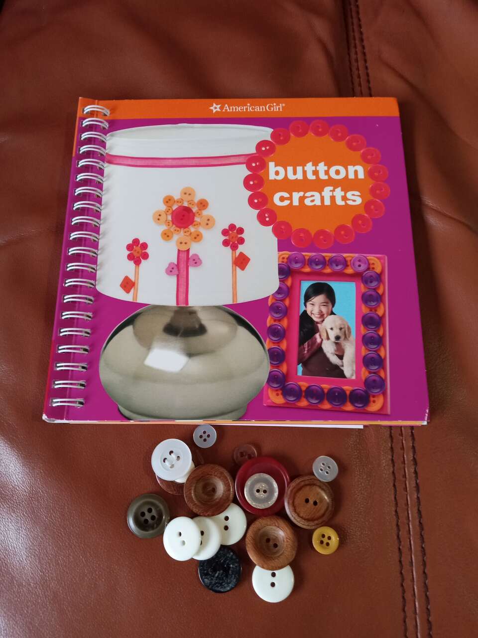American girl button craft book with vintage buttons