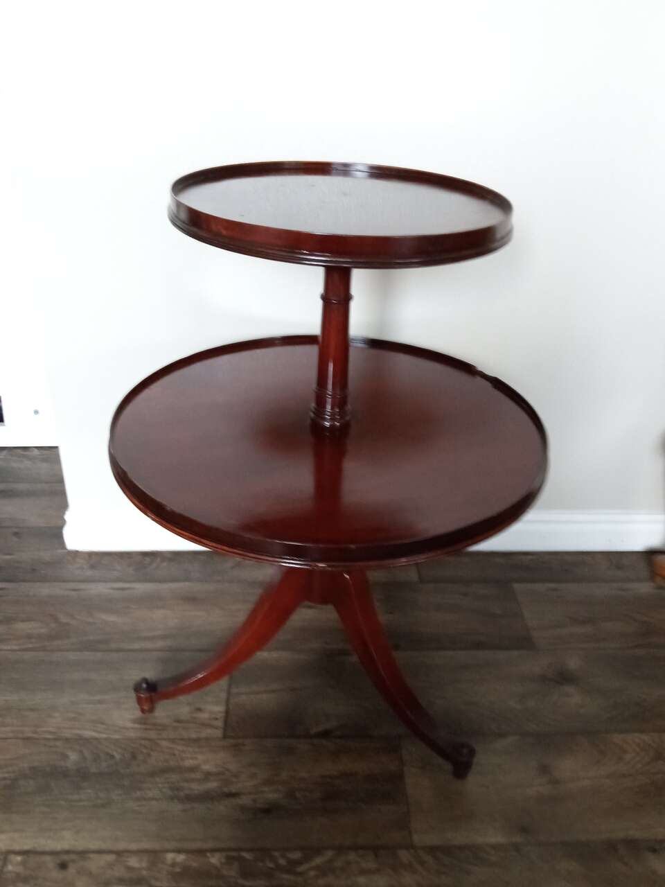 Wood two tiered table dumbwaiter cupcake table