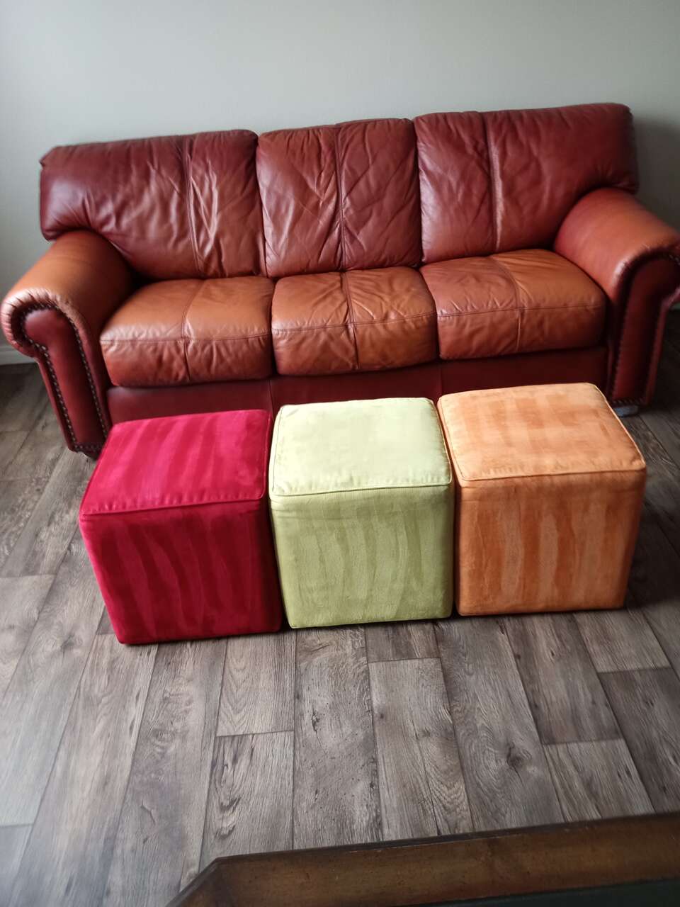 Microfiber Scandinavian design cube seating, sofa table,end tables, or apolstered wood frame ottomans or foot stools