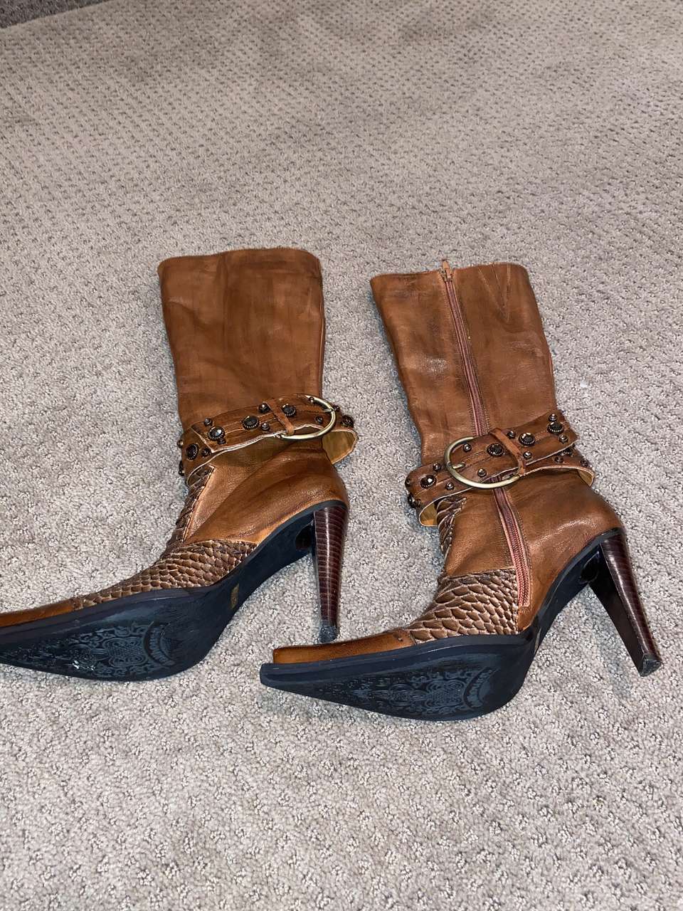 Women Size 6 Dollhouse High Heel Leather Boots