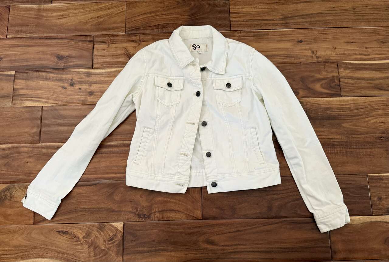 Girl Size 14/16 White Jean Jacket