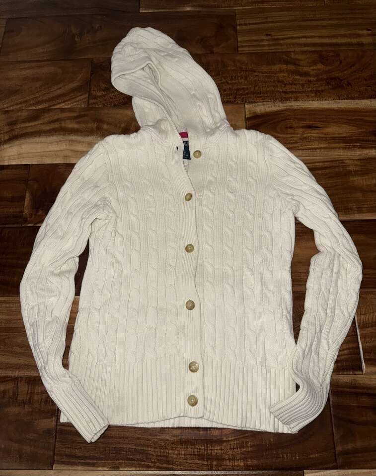 Girls Size 10/12 White Cardigan