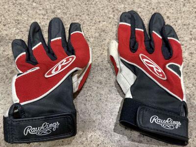 Kids Rawlings Batting Gloves Size Youth Large