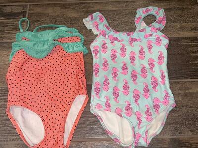 Two Girls Size 4 Swimsuits