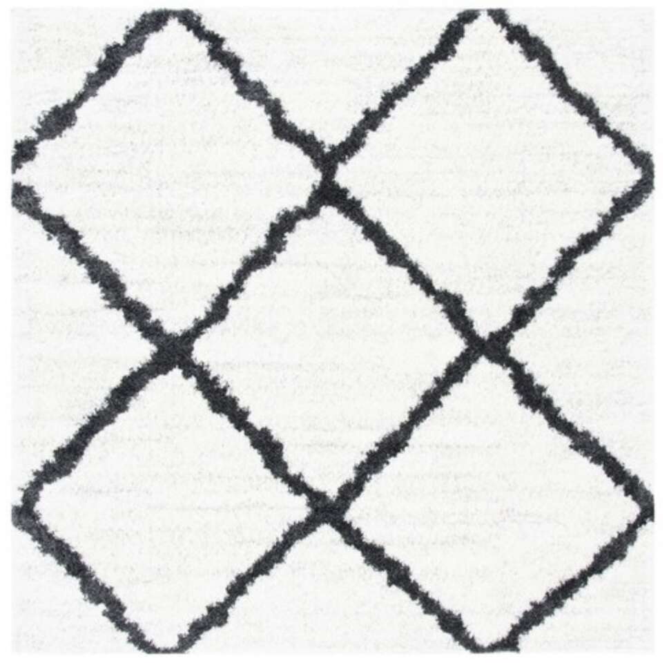 SAFAVIEH August Shag 6'7"x6'7" Ivory/Black Area Rug