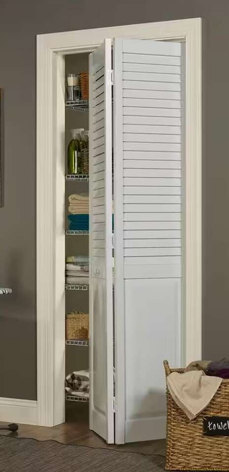 24 in. x 80 in. Seabrooke Louver Bi-Fold Door