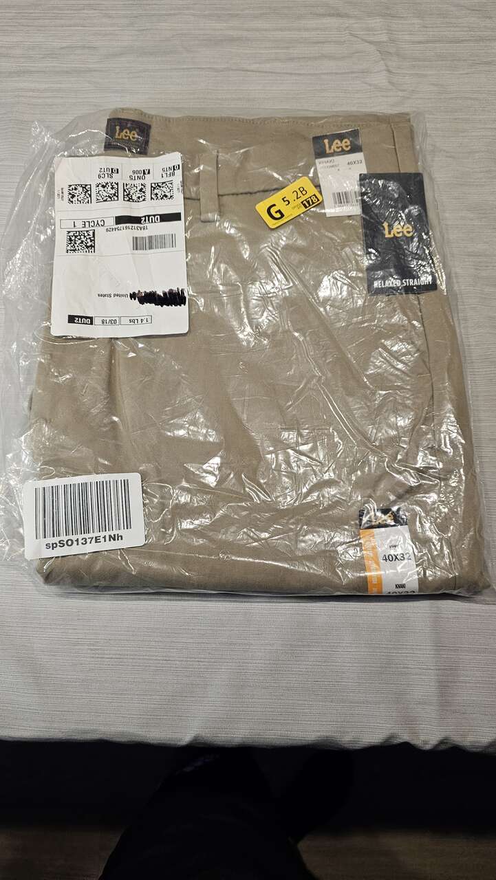 Lee Khaki Relaxed Straight Mens pants 40x32