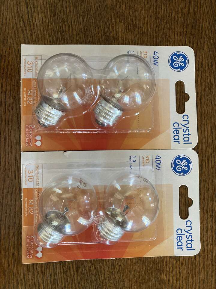 4 Ge Crystal Clear Small 40 Watt Light Bulbs