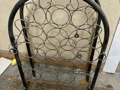 Matte Black Metal 22 Bottle Wine Rack