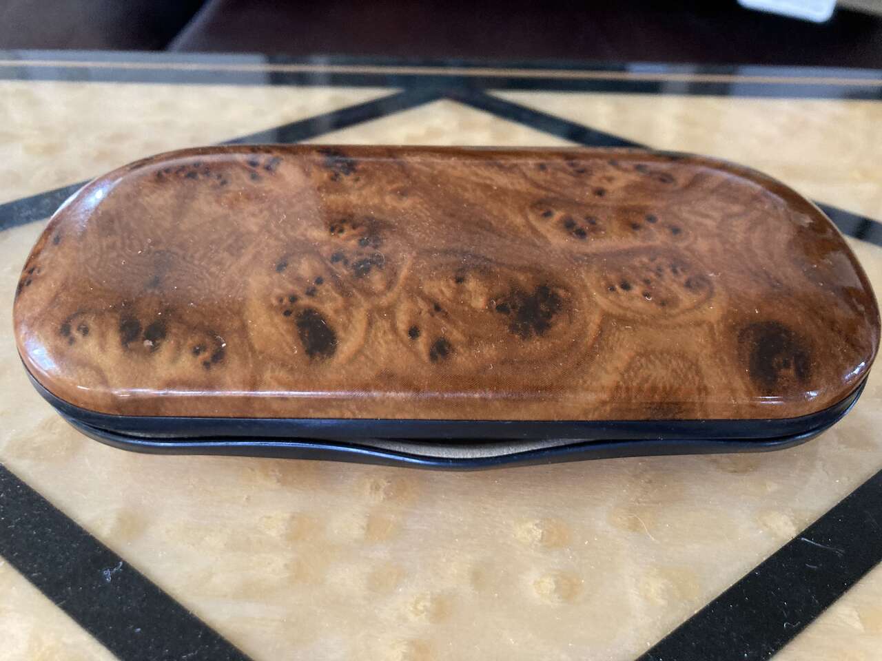 Burl Walnut Eye Glass Case