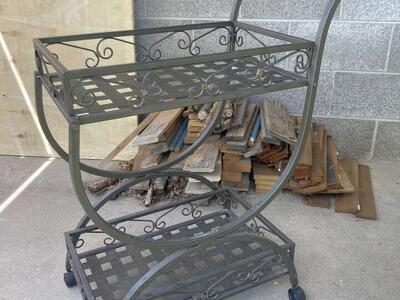 2- Tier Flower Cart With Moving Wheels