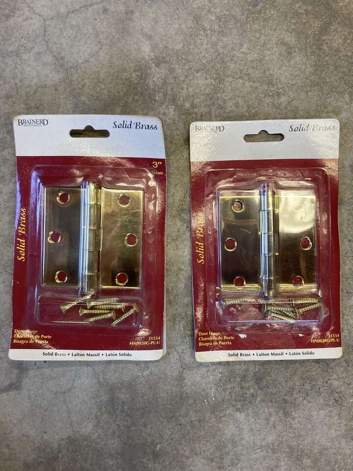 2- Solid Brass Hinges 3- Inch