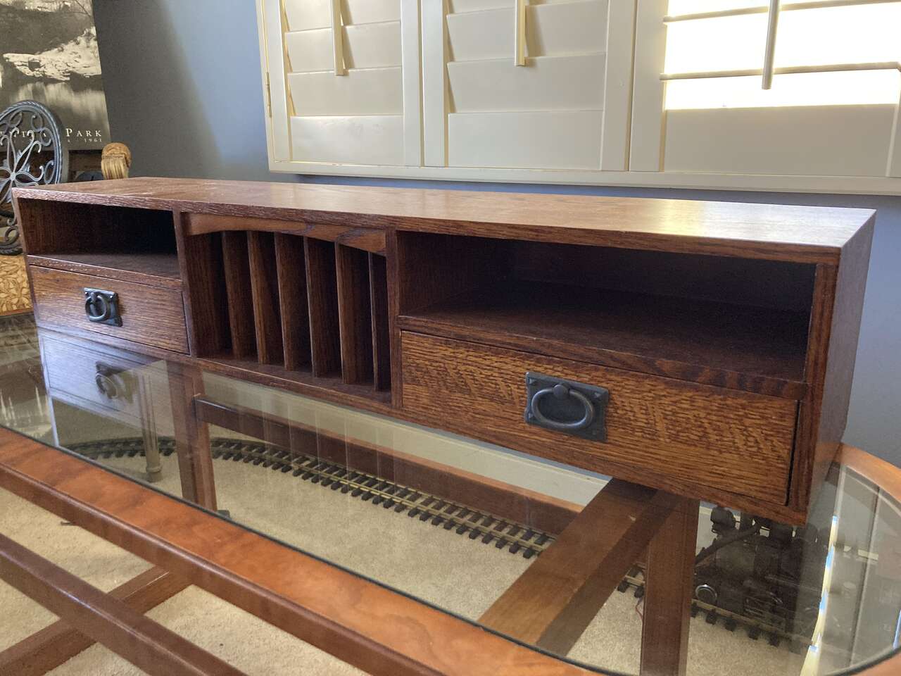 Mission Oak Desk Top Organizer