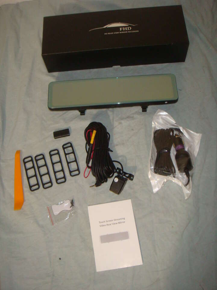 FHD 11.5" WIDE REAR-VIEW MIRROR 1080P DISPLAY DUAL CAMERA DASH & BACKUP CAMERA RECORDER SYSTEM