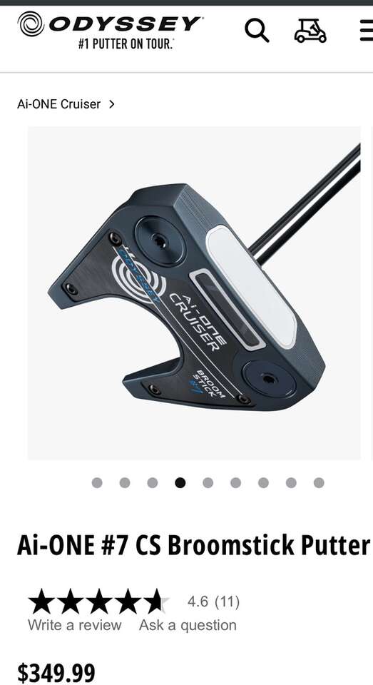 Odyssey Ai One Cruiser #7 Broomstick Putter New