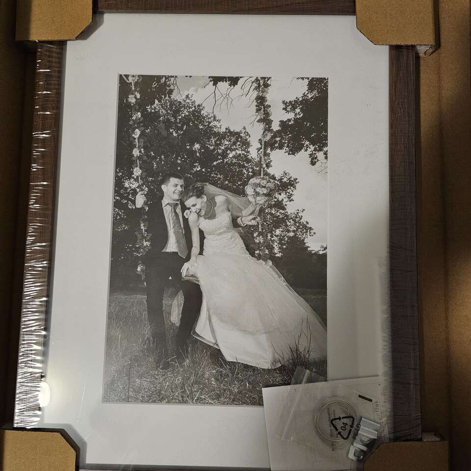 2 x Walnut Picture Frames 16x12