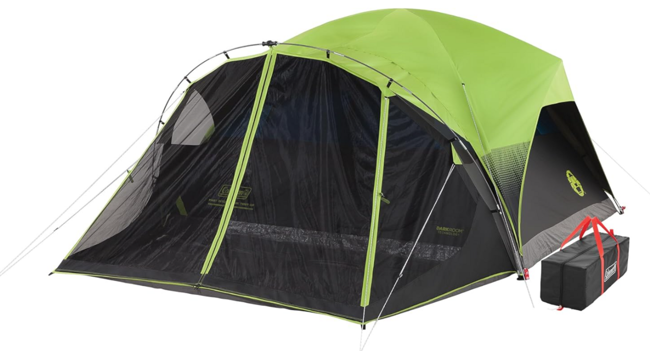 Brand New Coleman 6-Person Darkroom Fast Pitch Dome Tent w/Screen Room