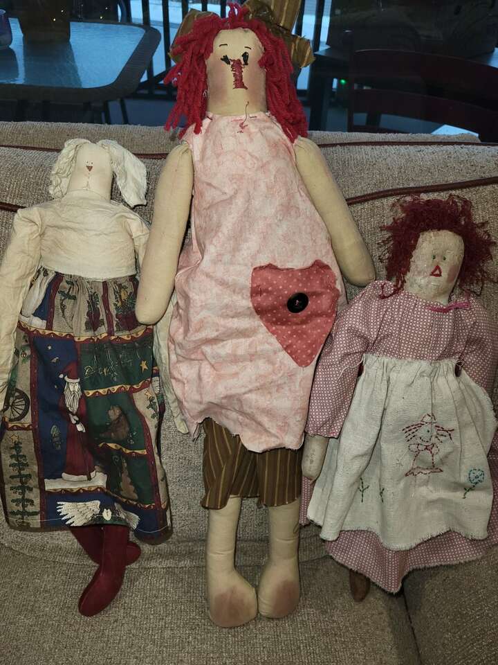3 Old Fashioned (somewhat scary?) Rag Dolls