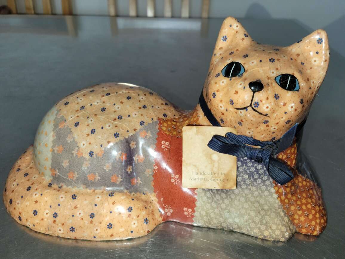 AMERICANA Vintage Calico Patchwork LIFE SIZED CAT