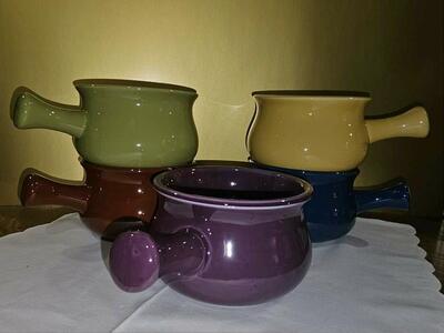 Buchase Set of 5 Vibrant Colored Glazed Bowls