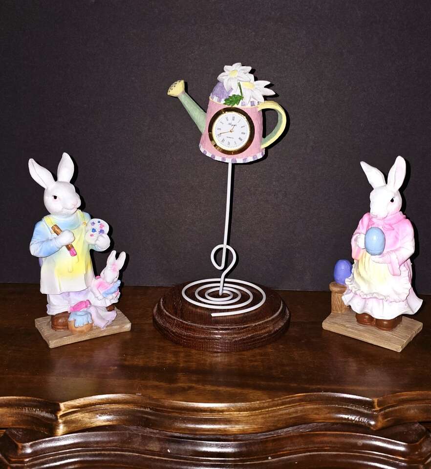 Lady Jane Angela Min Clock and His/Hers Bunnies