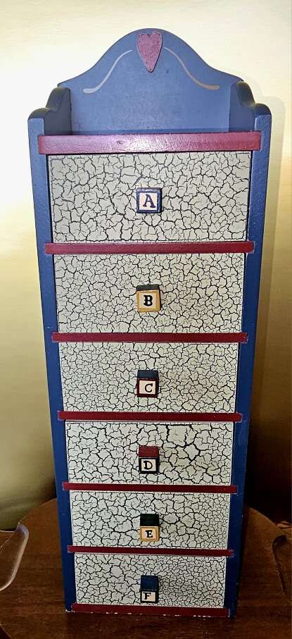 Vintage NEW (NOS) Crackle Finished Jewelry Chest