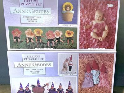 NEW, Darling VNTG, Anne Geddes 3 Puzzle Set