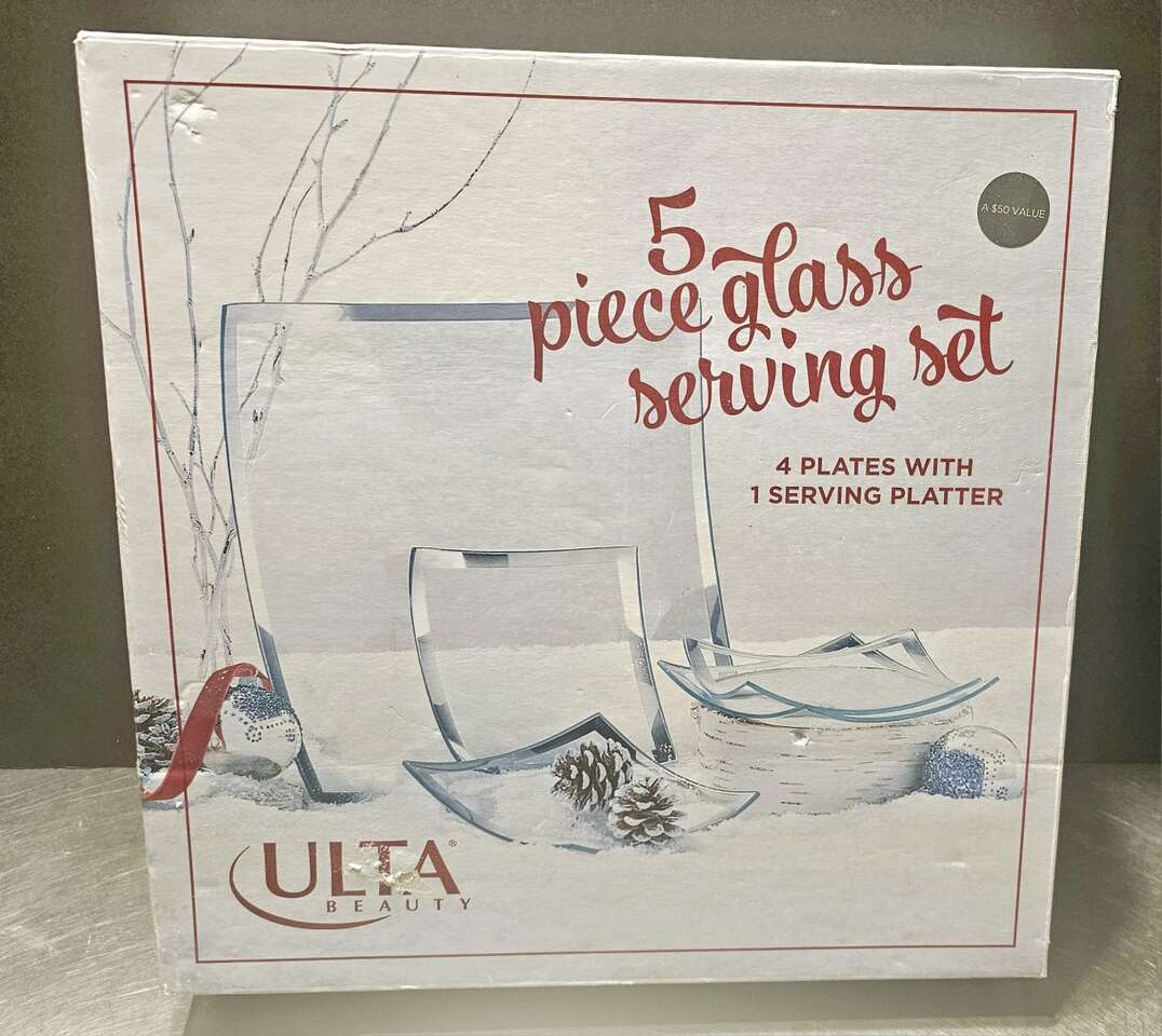 NEW Vintage Ulta Beauty 5 Piece Glass Serving Set