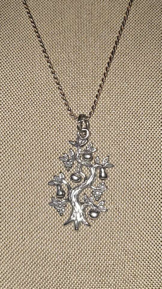 Vintage Shiny Sterling Silver Fruit Tree of Life W