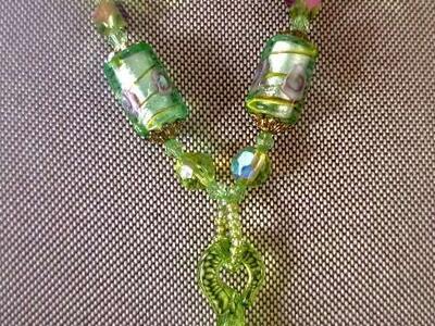 Shades of Green Cool Artisan Glass Pendant.
