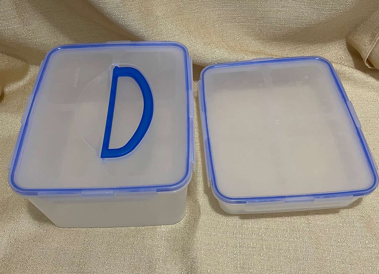 Snapware Plastic Food Storage Containers - (2) Lg Rectangle Size