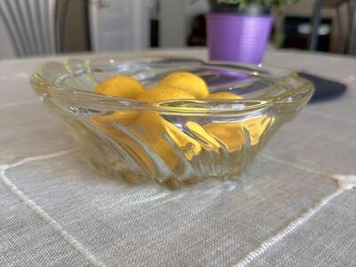 Vintage MCM Heavy Swirled Glass Bowl