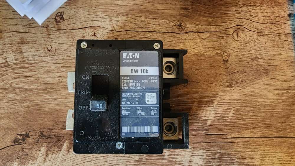 Eaton 150 amp 2 pole breaker