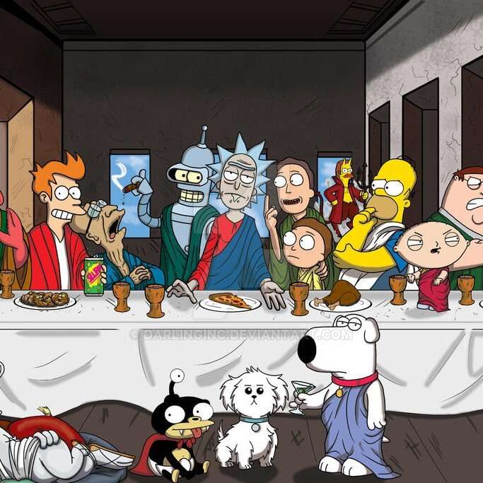 The Last Supper Print (Adult Animation Fan Art)
