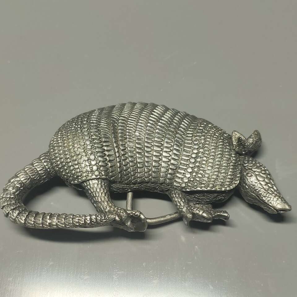 vintage armadillo belt buckle