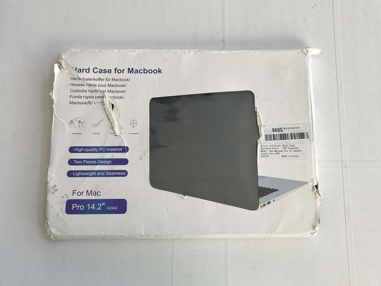 New Hard Case for Macbook Pro 14.2 inch A2442 High Quality PC material Lightweight 2 Piece Design