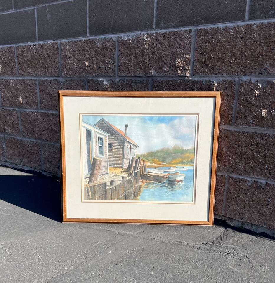 Milton Welt Watercolor Boat Nautical Harbor Cape