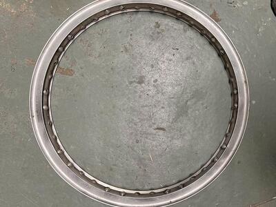From a Vintage Triumph Tiger: One BORRANI - WM 2-19 - RECORD Aluminum Rim