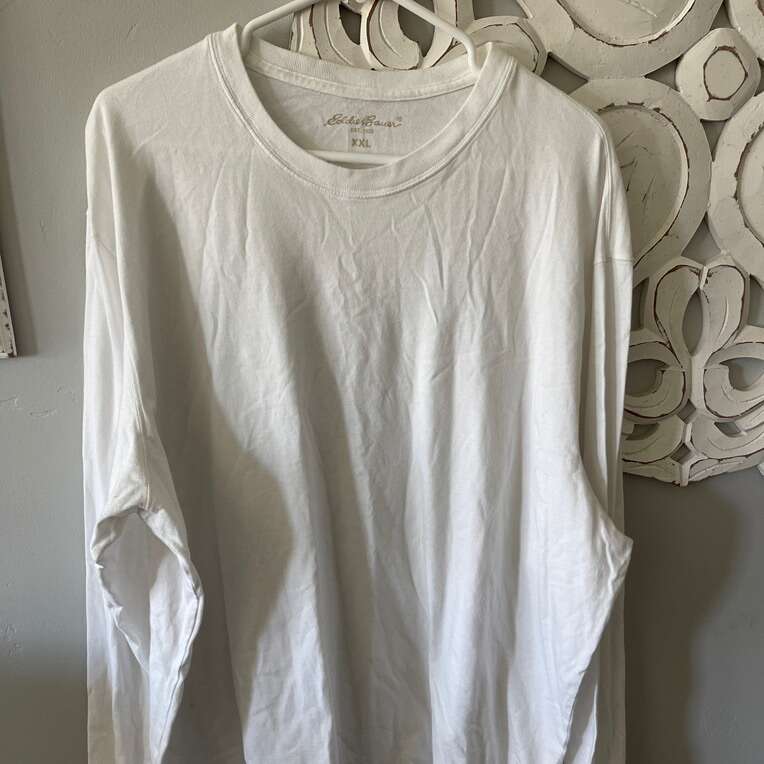 Size XXL Eddie Bauer, White Long Sleeve T-Shirt