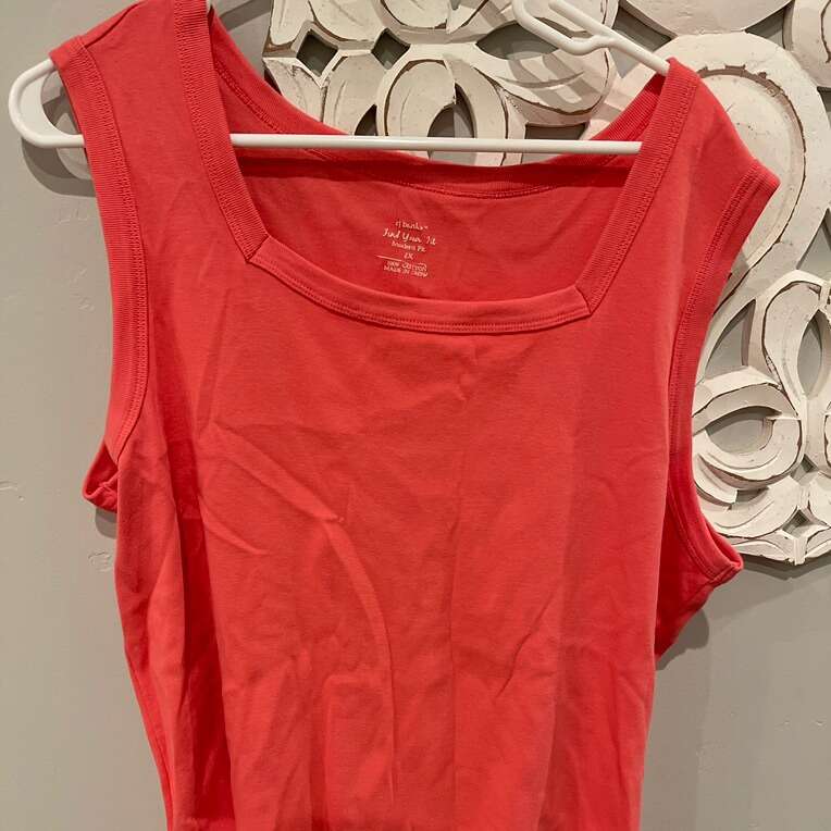 Square Neck Size 2X Sleeveless Shirt