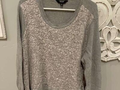 Gray Simply Vera Size 2X Lightweight Sweater