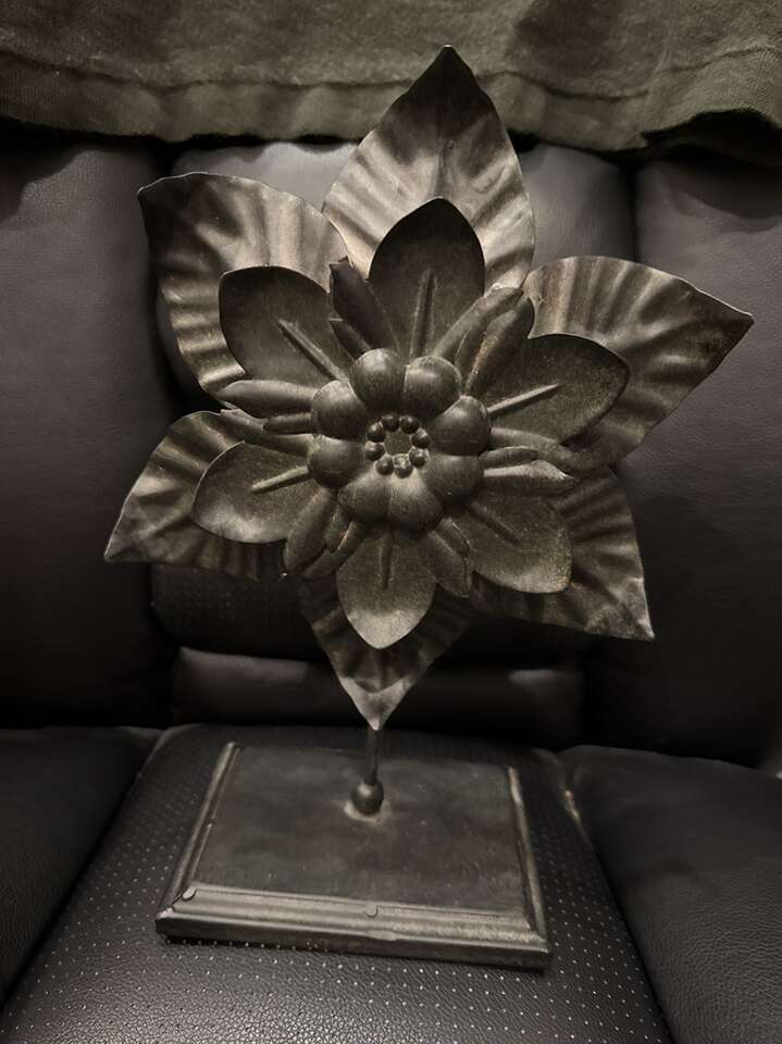 Metal Flower Decoration 12inch H X 7 Inch W