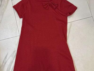 H&M Sweater Dress Red Sparkly Size 8/10